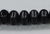 CAB341 15.5 inches 12*18mm hexagon rondelle black agate gemstone beads