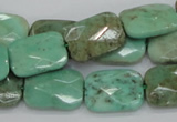 CAB37 15.5 inches 13*18mm faceted rectangle green grass agate beads