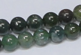 CAB385 15.5 inches 10mm round moss agate gemstone beads wholesale