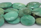 CAB39 15.5 inches 13*18mm faceted oval green grass agate beads