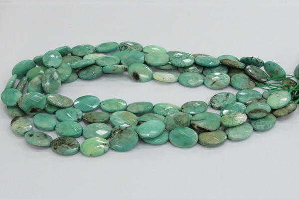 CAB39 15.5 inches 13*18mm faceted oval green grass agate beads