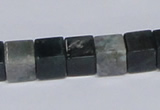 CAB398 15.5 inches 10*10mm cube moss agate gemstone beads wholesale