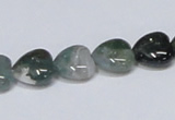 CAB406 15.5 inches 12*12mm heart moss agate gemstone beads wholesale