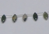 CAB411 15.5 inches 5*10mm horse eye moss agate gemstone beads