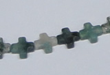 CAB415 15.5 inches 10*10mm cross moss agate gemstone beads