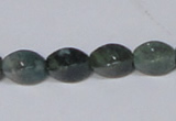 CAB420 15.5 inches 8*12mm twisted rice moss agate gemstone beads