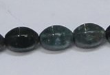 CAB423 15.5 inches 10*14mm faceted rice moss agate gemstone beads