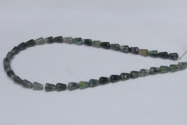 CAB424 15.5 inches 7*10mm faceted teardrop moss agate gemstone beads