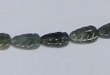 CAB428 15.5 inches 8*12mm leaf-shaped moss agate gemstone beads