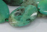 CAB43 15.5 inches 25*35mm faceted oval green grass agate beads