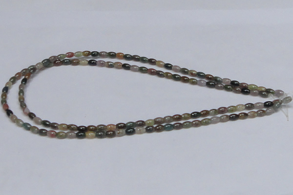 CAB437 15.5 inches 4*6mm rice indian agate gemstone beads wholesale