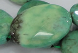 CAB44 15.5 inches 30*40mm faceted oval green grass agate beads