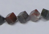 CAB442 15.5 inches 8*8mm inclined cube indian agate gemstone beads