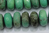 CAB45 15.5 inches 10*18mm faceted rondelle green grass agate beads