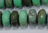 CAB46 15.5 inches 11*20mm faceted rondelle green grass agate beads