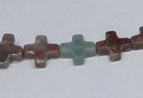 CAB461 15.5 inches 12*12mm cross indian agate gemstone beads