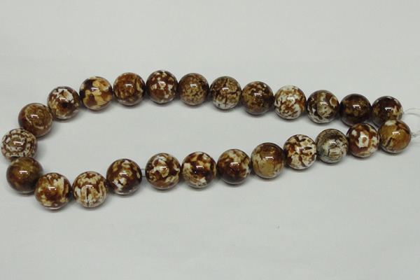 CAB613 15.5 inches 16mm round leopard skin agate beads wholesale