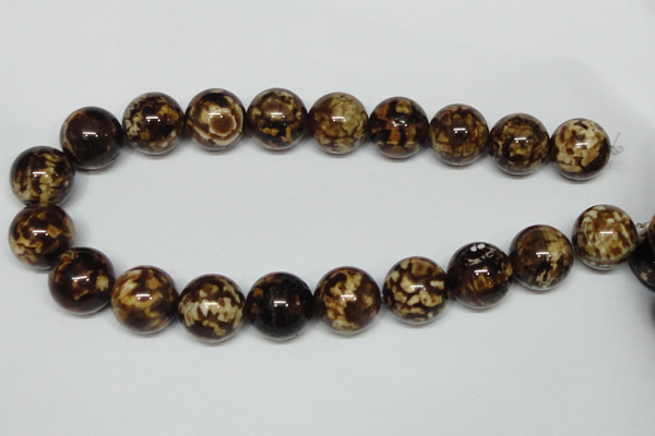 CAB615 15.5 inches 20mm round leopard skin agate beads wholesale