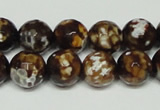 CAB617 15.5 inches 12mm faceted round leopard skin agate beads wholesale