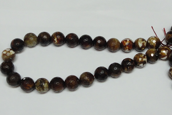 CAB619 15.5 inches 16mm faceted round leopard skin agate beads wholesale