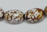 CAB621 15.5 inches 15*20mm egg-shaped leopard skin agate beads wholesale