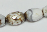 CAB624 15.5 inches 14*20mm faceted egg-shaped leopard skin agate beads