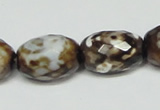 CAB625 15.5 inches 14*20mm faceted egg-shaped leopard skin agate beads