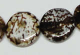 CAB629 15.5 inches 22mm flat round leopard skin agate beads wholesale