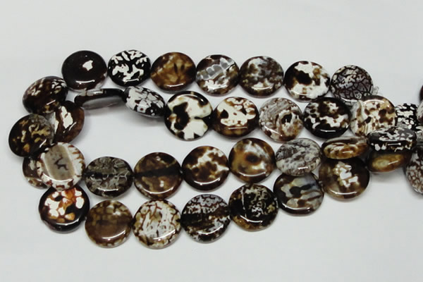 CAB629 15.5 inches 22mm flat round leopard skin agate beads wholesale