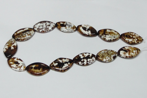 CAB636 15.5 inches 20*30mm marquise leopard skin agate beads