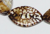 CAB637 15.5 inches 25*35mm marquise leopard skin agate beads