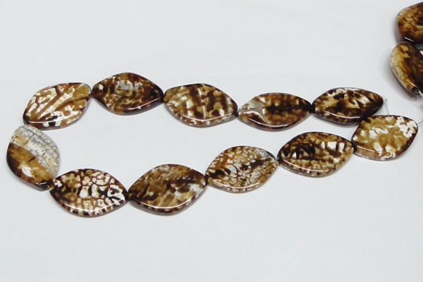 CAB637 15.5 inches 25*35mm marquise leopard skin agate beads