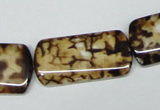 CAB640 15.5 inches 15*30mm rectangle leopard skin agate beads