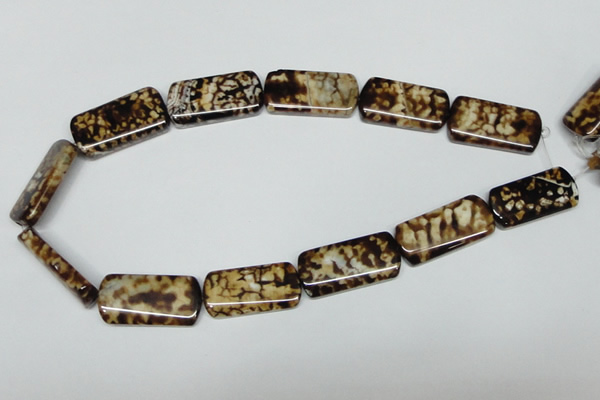 CAB640 15.5 inches 15*30mm rectangle leopard skin agate beads