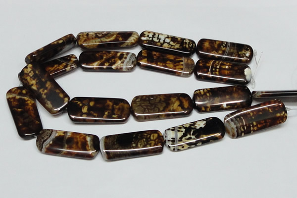 CAB641 15.5 inches 15*40mm rectangle leopard skin agate beads