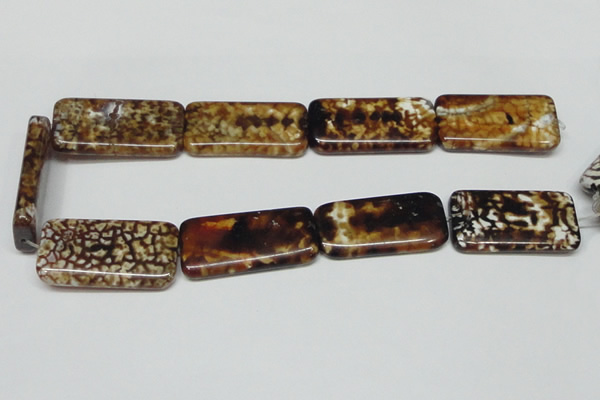 CAB642 15.5 inches 20*40mm rectangle leopard skin agate beads