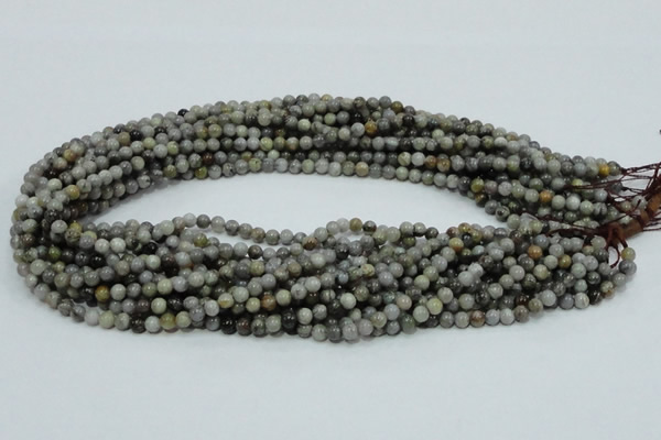 CAB65 15.5 inches 4mm round silver needle agate gemstone beads