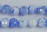 CAB650 15.5 inches 10mm faceted round fire crackle agate beads