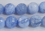 CAB651 15.5 inches 14mm faceted round fire crackle agate beads