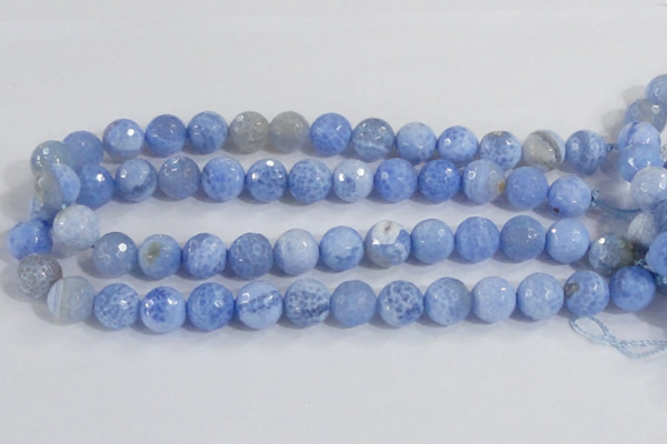 CAB651 15.5 inches 14mm faceted round fire crackle agate beads