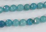 CAB653 15.5 inches 8mm faceted round fire crackle agate beads