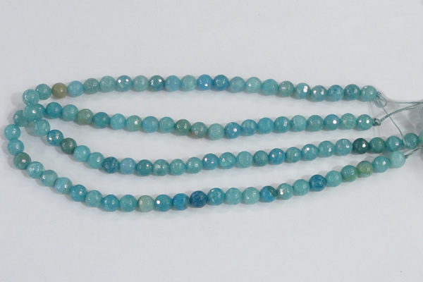 CAB653 15.5 inches 8mm faceted round fire crackle agate beads