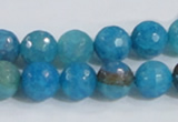 CAB654 15.5 inches 10mm faceted round fire crackle agate beads