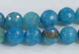 CAB655 15.5 inches 12mm faceted round fire crackle agate beads