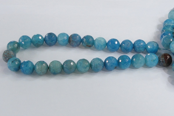 CAB657 15.5 inches 16mm faceted round fire crackle agate beads