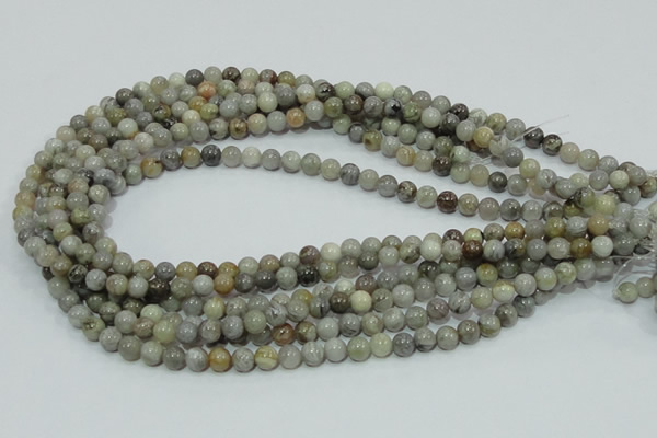 CAB66 15.5 inches 6mm round silver needle agate gemstone beads