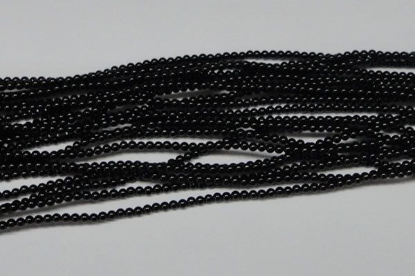 CAB720 15.5 inches 3mm round black agate gemstone beads wholesale