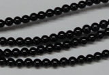 CAB721 15.5 inches 4mm round black agate gemstone beads wholesale