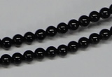 CAB722 15.5 inches 5mm round black agate gemstone beads wholesale