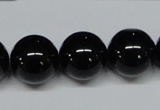 CAB728 15.5 inches 16mm round black agate gemstone beads wholesale